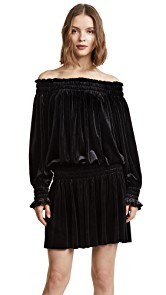 Norma Kamali Velour Peasant Dress