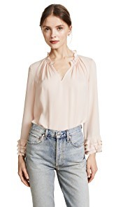 Rebecca Taylor Long Sleeve Ruffle Top