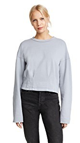 Stateside Pleated Cropped Sweatshirt