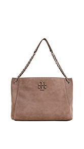 Tory Burch Mcgraw Suede Chain Shoulder Slouchy Tote
