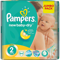 Подгузники Pampers New Baby-Dry, 3-6 кг, 2 размер, 94 шт., Pampers