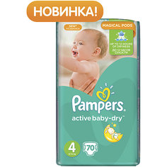 Подгузники Pampers Active Baby-Dry, 8-14 кг, 4 размер, 70 шт., Pampers