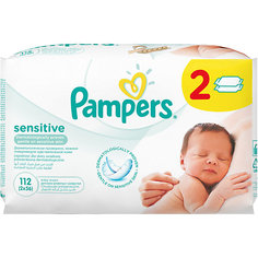 Салфетки детские влажные Pampers  Sensitive,  112 шт., Pampers