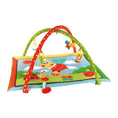 Развивающий коврик "Пчёлка Бизи и мёд" с 5-ю развивающими игрушками, шуршалкой и пищалкой Жирафики