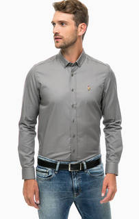 Хлопковая рубашка серого цвета U.S. Polo Assn.