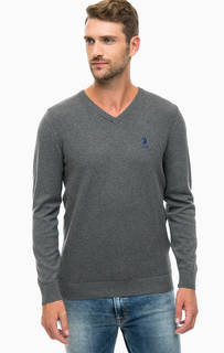 Хлопковый джемпер с треугольным вырезом U.S. Polo Assn.