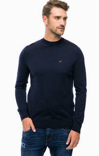 Тонкий джемпер из шерсти синего цвета Barbour