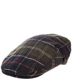 Шерстяная кепка цвета хаки в клетку Barbour