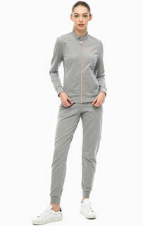 Серый хлопковый костюм из толстовки и брюк EA7