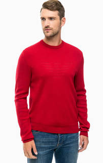 Красный джемпер с логотипом бренда Armani Jeans