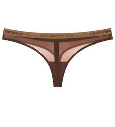 Трусы-стринги коричневого цвета Emporio Armani