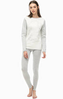 Комплект из домашних хлопковых свитшота и брюк Emporio Armani