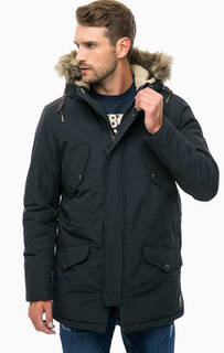 Синяя утепленная парка с капюшоном Jack & Jones