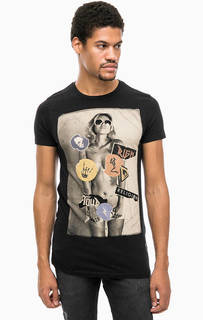 Черная хлопковая футболка с принтом Religion