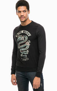 Черный хлопковый свитшот с принтом Religion