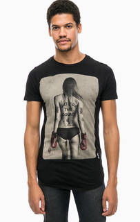 Черная хлопковая футболка с принтом Religion