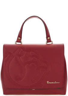 Красная кожаная сумка с откидным клапаном Braccialini
