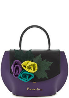 Кожаная сумка с декором и короткой ручкой Braccialini