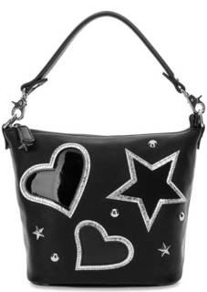 Маленькая черная сумка с нашивками Braccialini