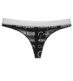 Черные трусы-стринги из хлопка Calvin Klein