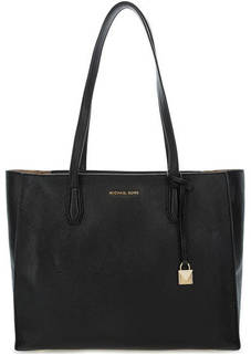 Черная кожаная сумка на молнии Michael Michael Kors