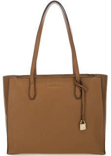 Коричневая кожаная сумка на молнии Michael Michael Kors