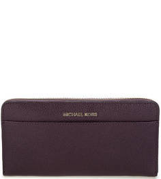 Фиолетовый кожаный кошелек на молнии Michael Michael Kors