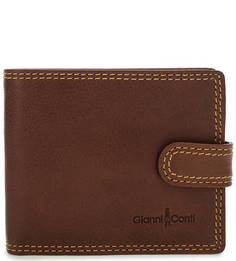 Коричневое портмоне с тремя отделами для купюр Gianni Conti