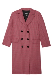Двубортное пальто в клетку Msgm