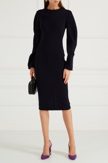 Синее шерстяное платье Victoria Beckham