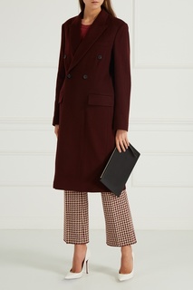 Шерстяное пальто бордовое Victoria Beckham