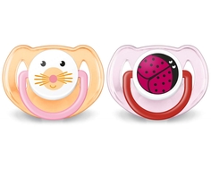 Пустышка Philips AVENT серии Classic «Животные» с 6 мес., 2 шт.