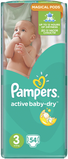Подгузники Pampers Active Baby-Dry 3 (5-9кг) 54 шт.