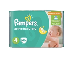 Подгузники Pampers Active Baby-Dry 4 (8-14 кг) 46 шт.