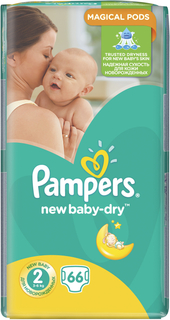 Подгузники Pampers New Baby-Dry 2 (3-6кг) 66 шт.