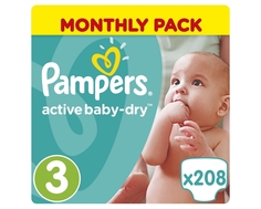 Подгузники Pampers Active Baby-Dry 3 (5-9 кг) 208 шт.