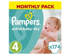 Подгузники Pampers Active Baby-Dry 4 (8-14 кг) 174 шт.