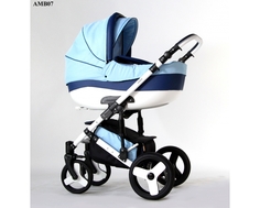 Коляска классическая Amadeus «Amber» 2 в 1 голубая