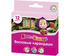 Восковые карандаши Маша и Медведь 12 цветов