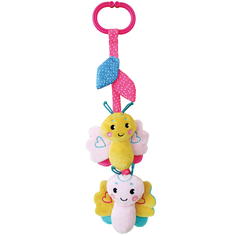 Подвеска Жирафики «Бабочка» с вибрацией, пищалкой и шуршалкой розовая