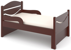 Кроватка Дом бука «Ростушка-Простушка» 70 см с бортиками и матрасом, венге