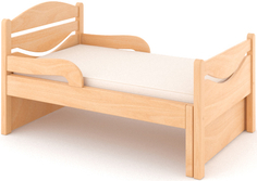 Кроватка Дом бука «Ростушка-Простушка» 80 см с бортиками и матрасом, лакированный бук