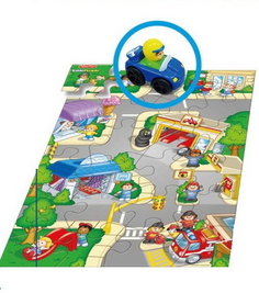 Пазл напольный Fisher Price «Мир дорог» с машинкой 24 эл. в ассортименте