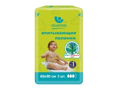 Пеленка впитывающая Пелигрин 60х90 см 5 шт.