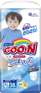 Трусики-подгузники Goo.N для мальчиков XL (12-20 кг) 38 шт. Goon