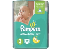 Подгузники Pampers Active Baby-Dry 3 (5-9 кг) 22 шт.
