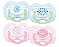 Пустышка Philips AVENT «FreeFlow Модные» силиконовая ортодонтическая 0-6 мес., 2 шт. в ассортименте