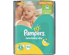 Подгузники Pampers New Baby 2 (3-6 кг) 94 шт.