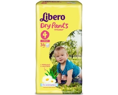 Трусики-подгузники Libero Dry Pants 4 (7-11 кг) 34 шт.