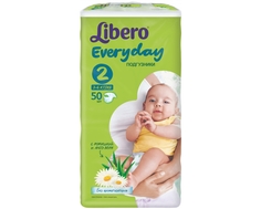 Подгузники Libero Everyday 2 (3-6 кг) 50 шт.